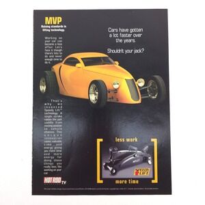 Speedy Lift MVP Jack Print Ad Hot Rod TV Yellow Custom Car Decor Garage